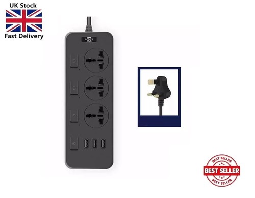 Gang mains extension lead - 3,