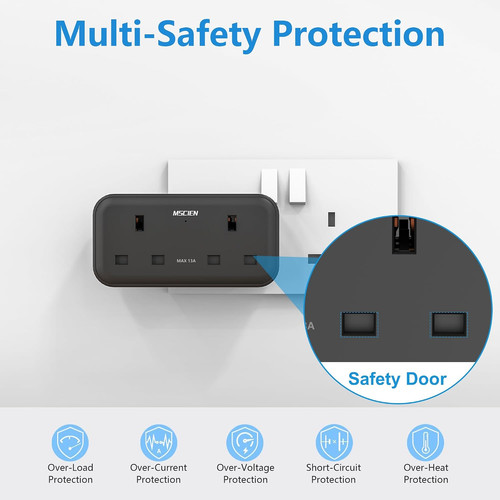 Double plug adapter way with - double,