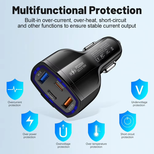 Fast car charger 20w - car, quad
