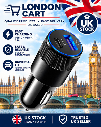 Fast car charger 20w dual - car,