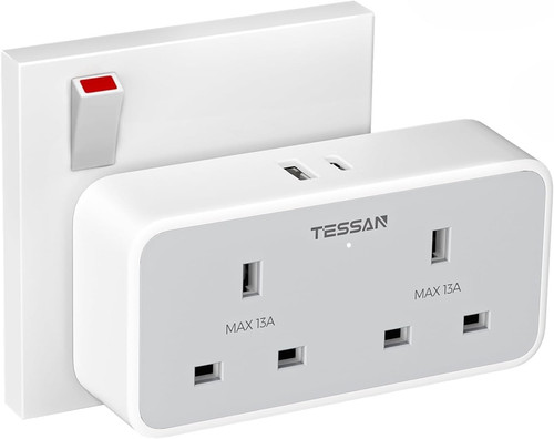 Double plug adapter with - with, 2