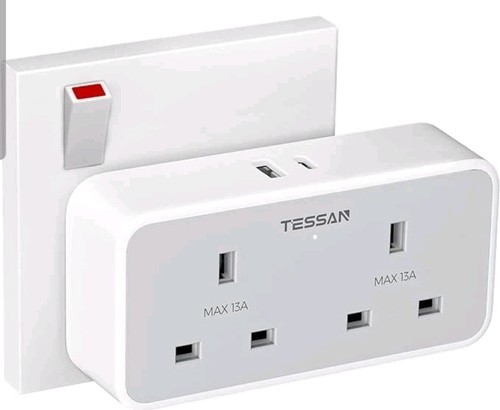 Tessan double plug adapter - double,