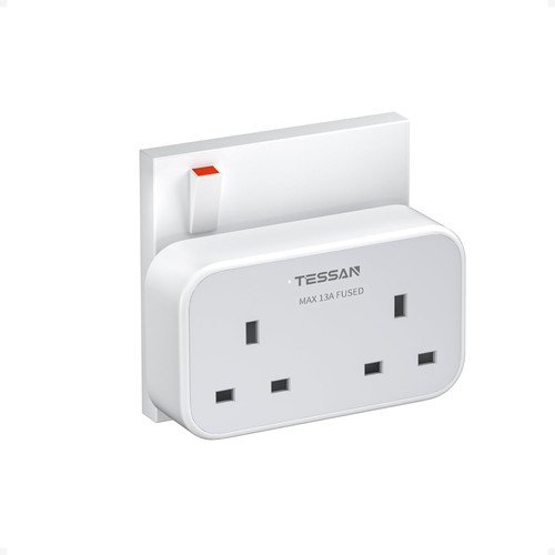 Tessan double plug adapter - plug, uk