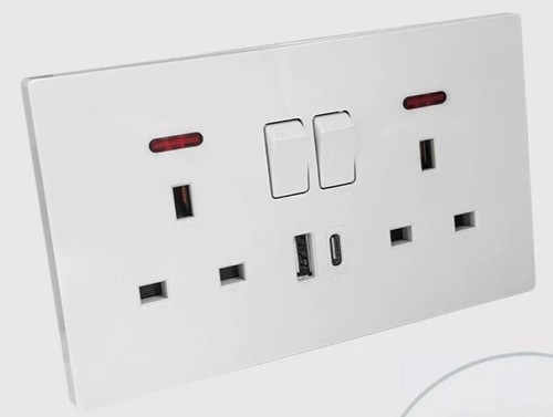 Double 13a wall - double, socket