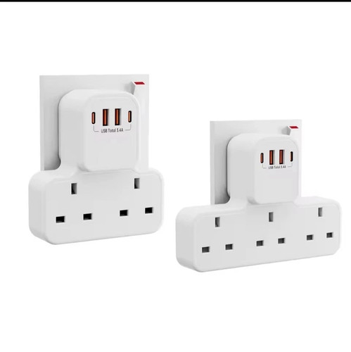 Double plug extension socket - double,