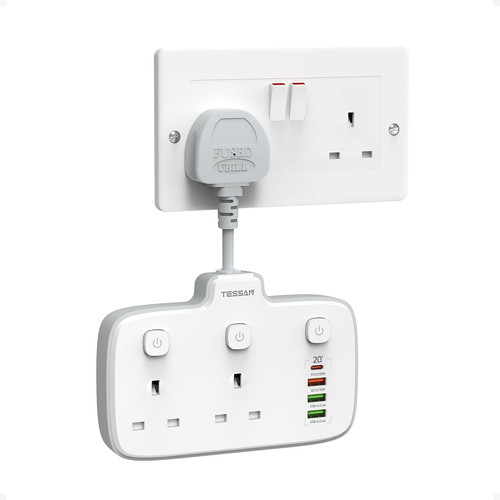 Double plug adapter with - double,