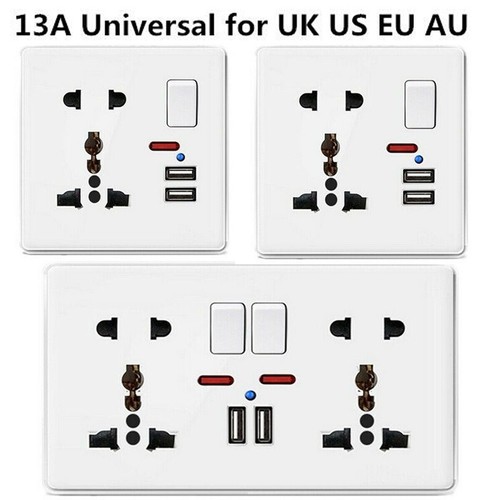 Universal 13a double wall plug - universal,