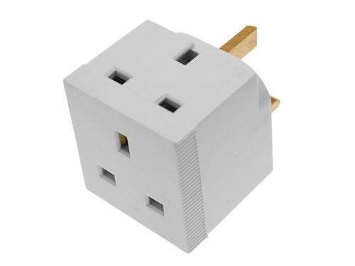 Way double socket adapter - uk, 2